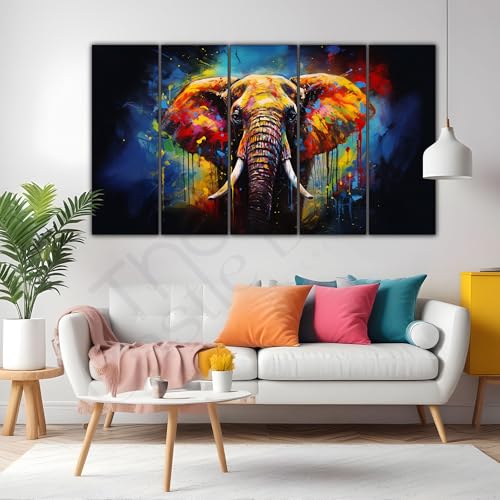 The Castle Decor Elephant painting with frame Big Size 27x48 Wall art for living room,Bedroom,Drawing room,Hotels-Wooden Framed-747 - Image 3