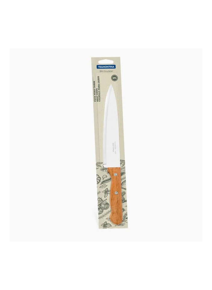 ترامونتينا Tramontina Dynamic 8 Inches Chef Knife with Stainless Steel Blade and Natural Wood Handle