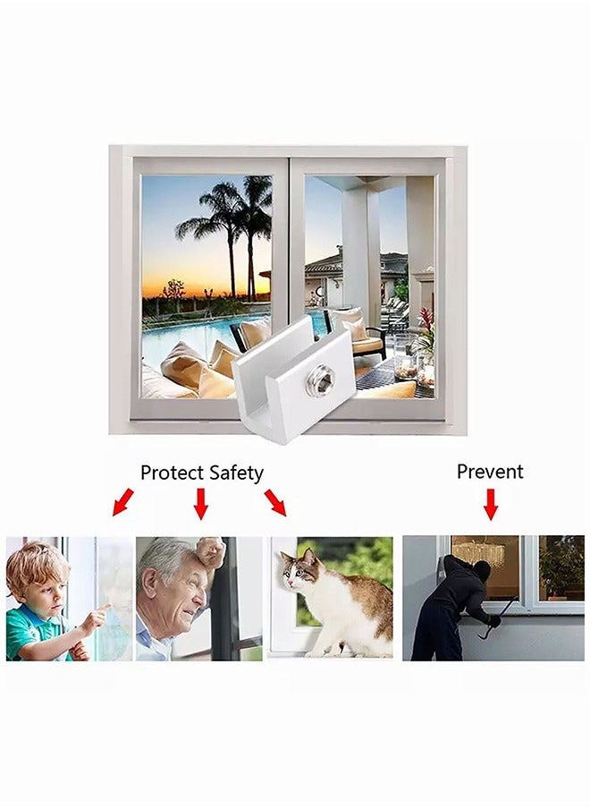 Generic - 4Pcs Sliding Window Lock Adjustable Aluminum Window Door Picture Frame Lock With Key Child Safety Lock Suitable For Office Home And Public Places - Image 1
