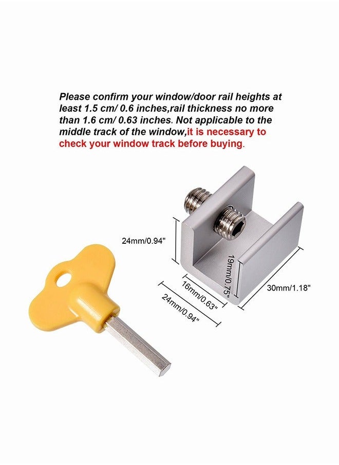 Generic - 4Pcs Sliding Window Lock Adjustable Aluminum Window Door Picture Frame Lock With Key Child Safety Lock Suitable For Office Home And Public Places - Image 1