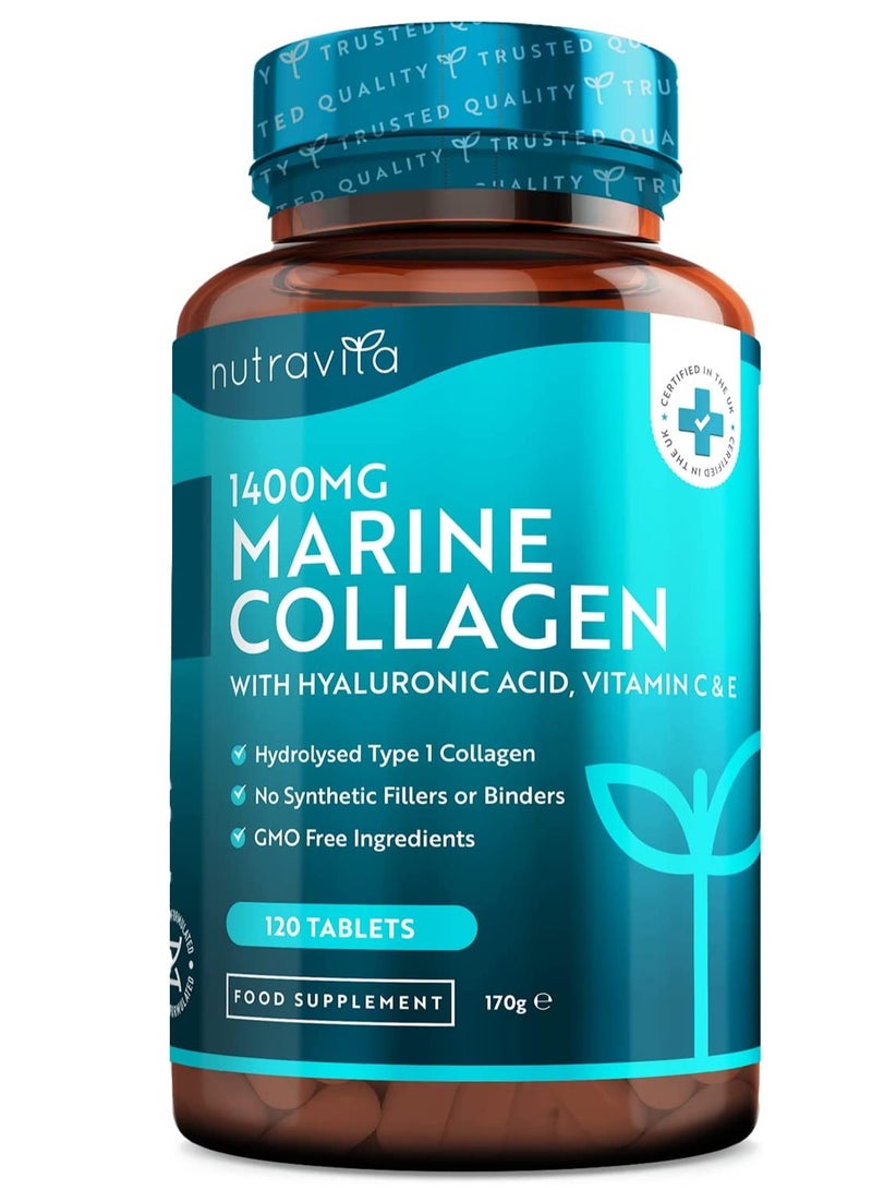 Nutravita Marine Collagen With Hyaluronic Acid 120 Tablets 