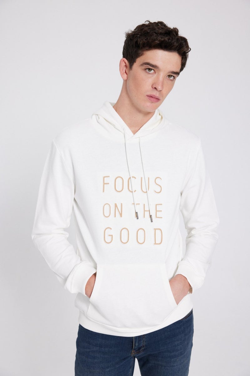 D'S DAMAT D'S Groom Ds Groom Slim Fit Ecru Sweatshirt - Image 1