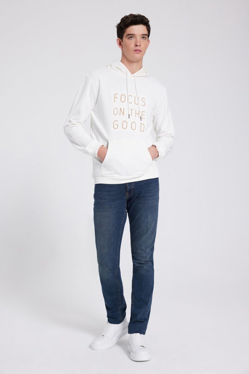 D'S DAMAT D'S Groom Ds Groom Slim Fit Ecru Sweatshirt - Image 3