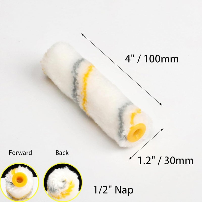 KingOrigin King Origin 10-Pack Paint Roller 4 Inch, 1/2" Nap, Small Paint Roller Covers, Lint Free Paint Roller Refills for Walls, Trim, and Home Painting Projects - Image 2