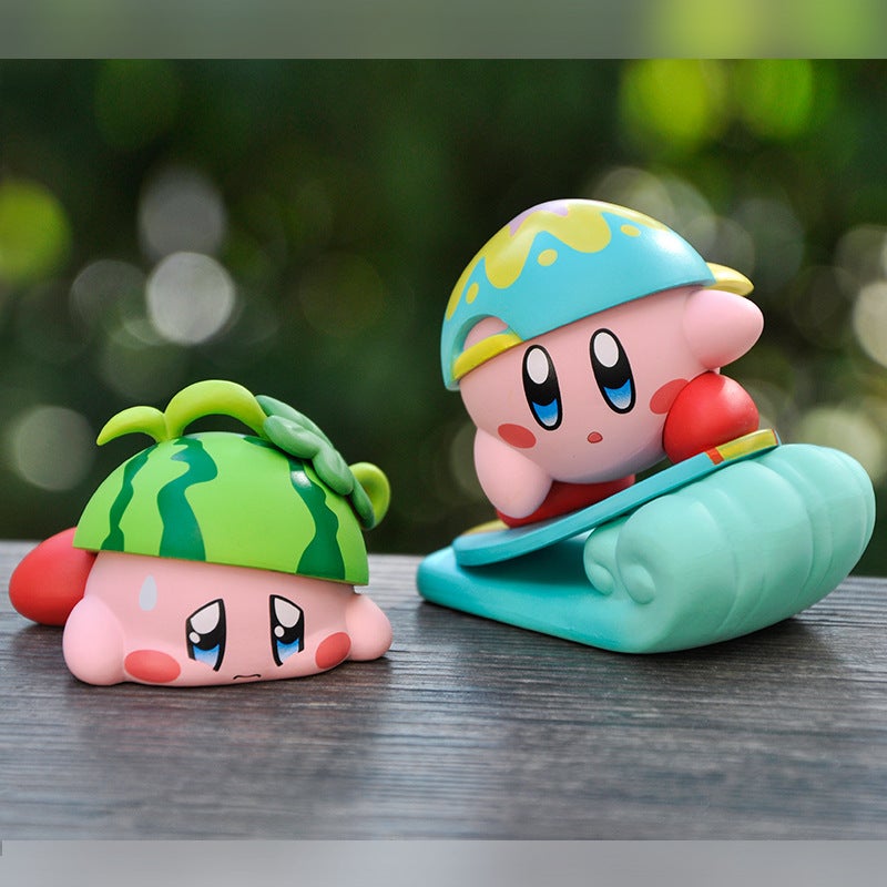 Q Version Anime Surfing Kirby Figure Model Cute Kawaii Room Desktop Car Decoration Ornament - Image 3