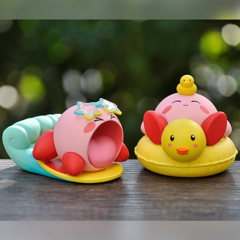 Q Version Anime Surfing Kirby Figure Model Cute Kawaii Room Desktop Car Decoration Ornament - Image 2