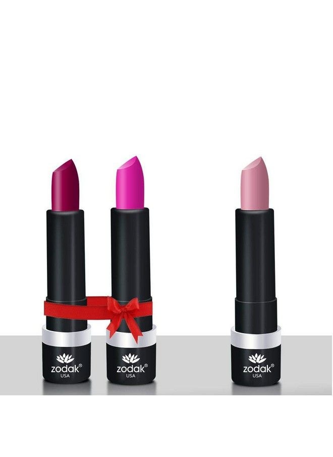 Zodak - Retro Matte Lipstick Lips 3.5Gm Combo (Pack Of 3);Infused With Vitamin E;Gives Comfortable Matte Finish;Long Lasting Lip Stains - Image 1
