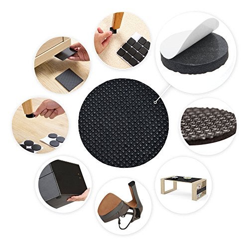 Furnigear 129 Pieces Furniture Pads Heavy Duty Adhesive Furniture Pads -Furnigear Best Chair Leg Pads Assorted Sizes Protect Your Hardwood & Laminate Flooring Black - Image 2