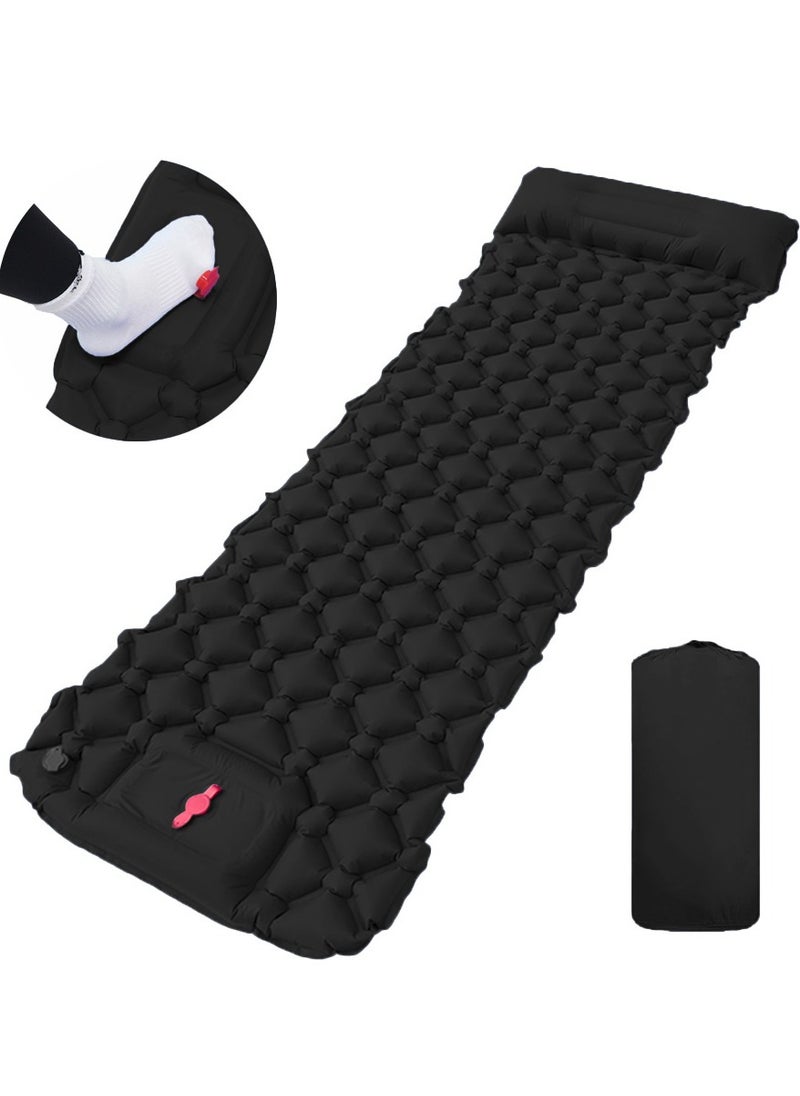 XiuWoo Ultralight Inflatable Sleeping Mat, Foldable Camping Sleeping Pad, Outdoor Waterproof Camping Air Mattress with Pillow, Pump, Storage Bag for Camping, Backpacking, Hiking, Tent Traveling  - Image 1