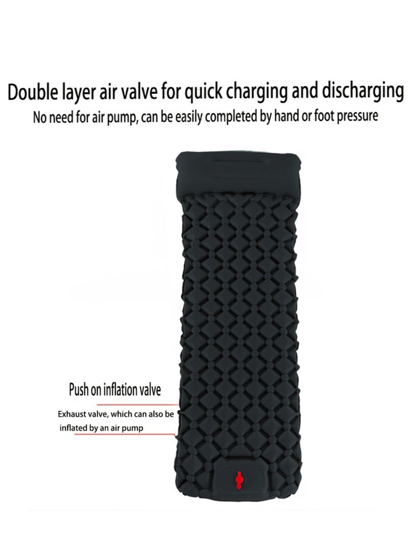 XiuWoo Ultralight Inflatable Sleeping Mat, Foldable Camping Sleeping Pad, Outdoor Waterproof Camping Air Mattress with Pillow, Pump, Storage Bag for Camping, Backpacking, Hiking, Tent Traveling  - Image 2