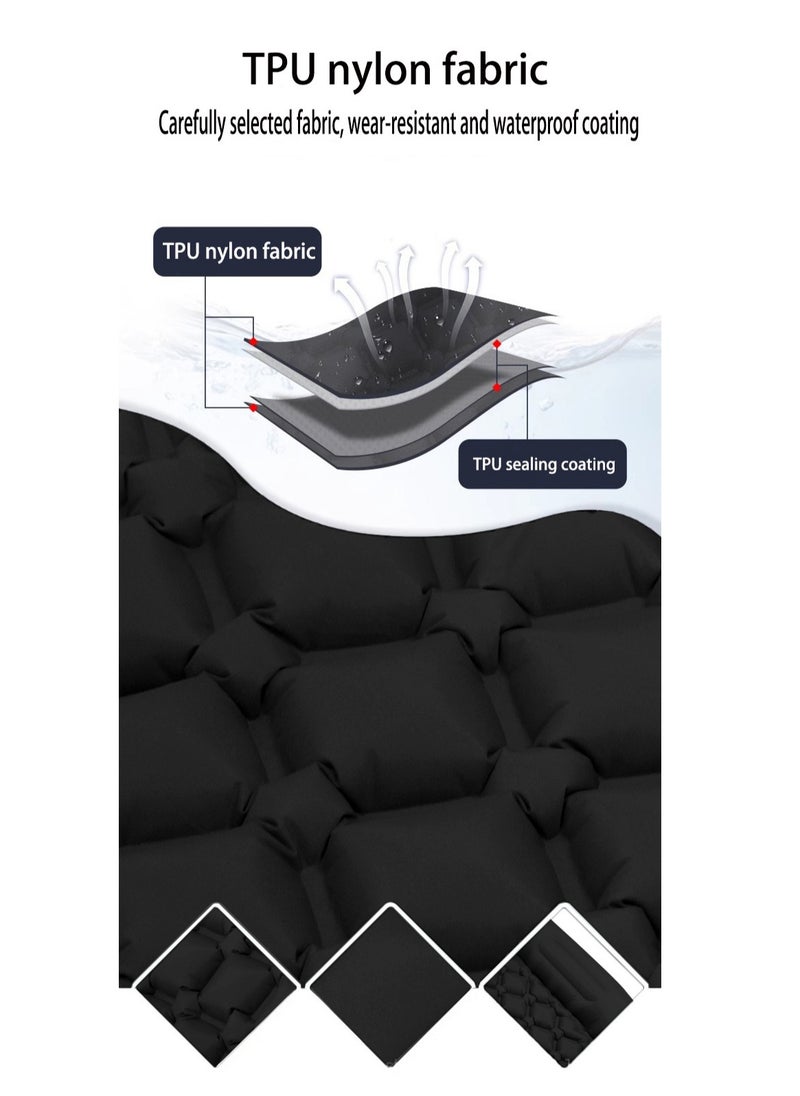 XiuWoo Ultralight Inflatable Sleeping Mat, Foldable Camping Sleeping Pad, Outdoor Waterproof Camping Air Mattress with Pillow, Pump, Storage Bag for Camping, Backpacking, Hiking, Tent Traveling  - Image 4