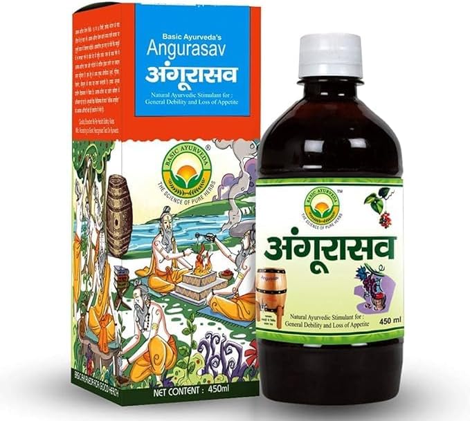 Polet Angurasav Syrup | 450ml | Improve Appetite, Cough, Giving Strength to The Body | Digestive Strength | Reduce vata and kapha Inside Body