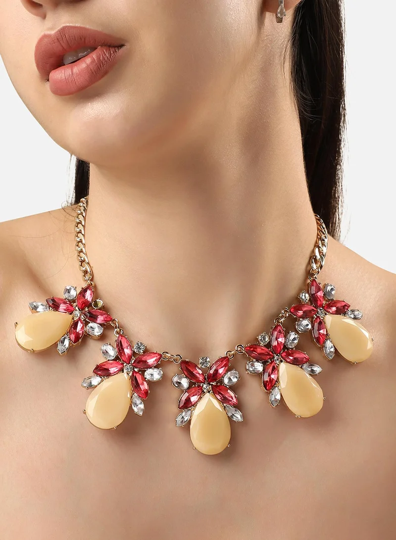 SOHI Designer Statement Stone Artificial Necklace Jewellery