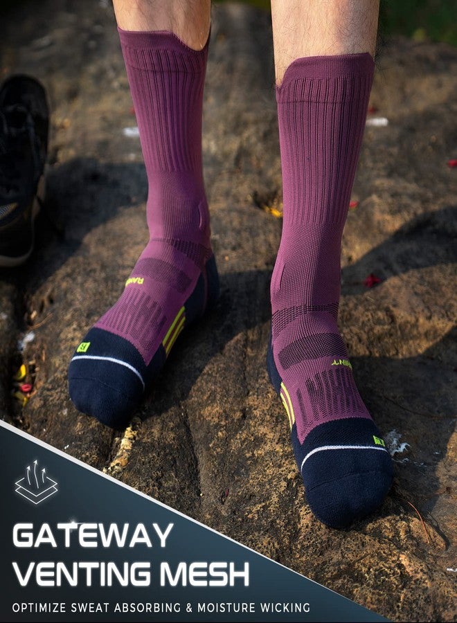 Rahhint Coolmax Compression Running Socks 3 Pairs, Cushion Crew Socks, Anti-Blister Moisture Wicking Athletic Hiking Socks - Image 3