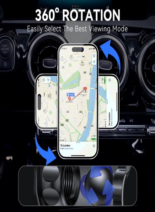 BEERTE Fits MagSafe Car Mount Fit for Mercedes Benz A-Class 2019-2022, CLA-Class 2020-2025 [Upgraded Magnets] Adjustable Magnetic Phone Holder Fit for iPhone 15 14 13 12 Series MagSafe Case All Phones - Image 4