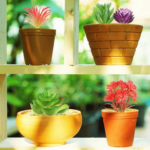 QUOZUO Artificial Succulent Plants, 6pcs Mini Fake Succulents Plants for DIY Crafting Home Wall Office Decoration (excluding pots) - Image 4