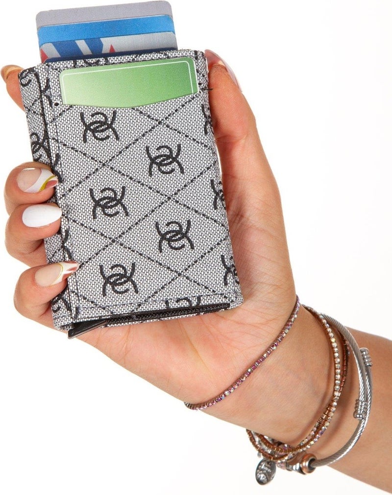 Newish Polo Newishpolo Unisex Patterned Anti-Theft RFID Protected Vegan Leather Wallet and Card Holder Smoked  - Image 1