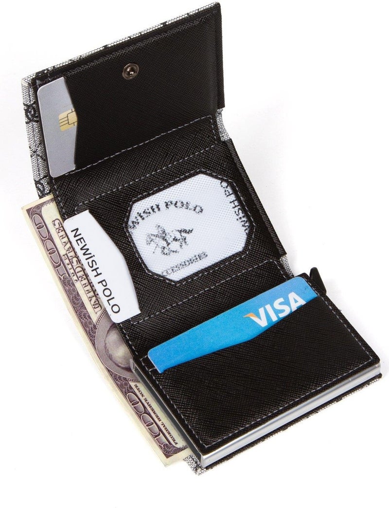 Newish Polo Newishpolo Unisex Patterned Anti-Theft RFID Protected Vegan Leather Wallet and Card Holder Smoked  - Image 4