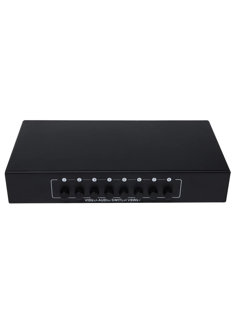 Chunghop CHUNGHOP 8 Ports Composite 3 RCA Video Audio AV Switcher Box, 8 Way Selector Switch, 8 in 1 Out 8x1 for HDTV LCD DVD Game Consoles  - Image 2