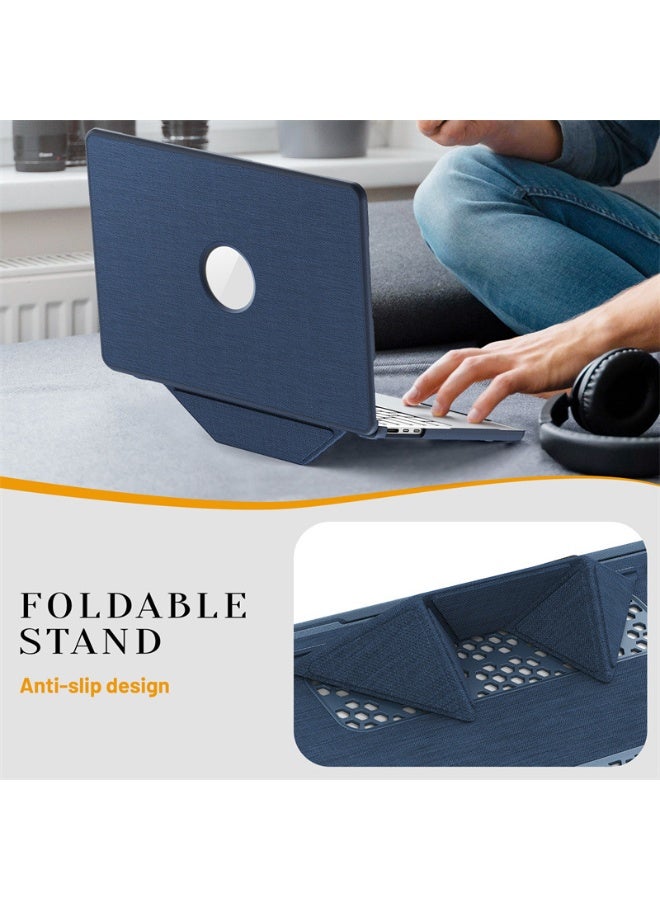 Case Compatible with MacBook Pro 16 Inch Cover 2025 2024 2023 2022 2021 M4 M3 M2 M1 A3403 A3186 A2991 A2780 A2485, Mesh Fabric Coated Hard Case with Fold Bracket - Image 4