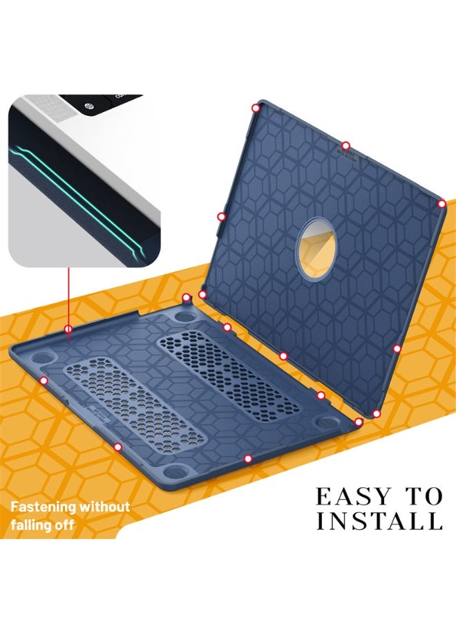 Case Compatible with MacBook Pro 16 Inch Cover 2025 2024 2023 2022 2021 M4 M3 M2 M1 A3403 A3186 A2991 A2780 A2485, Mesh Fabric Coated Hard Case with Fold Bracket - Image 3