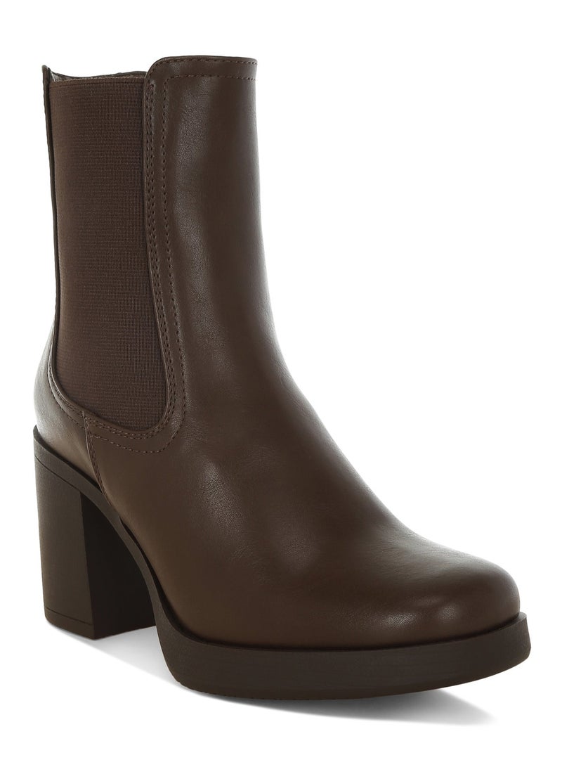 London Rag Women's Faux Leather Chelsea Boots In Brown - Image 2