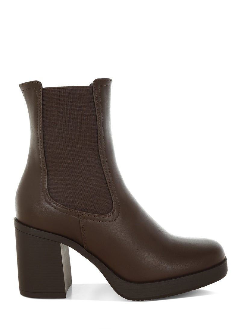 London Rag Women's Faux Leather Chelsea Boots In Brown - Image 1