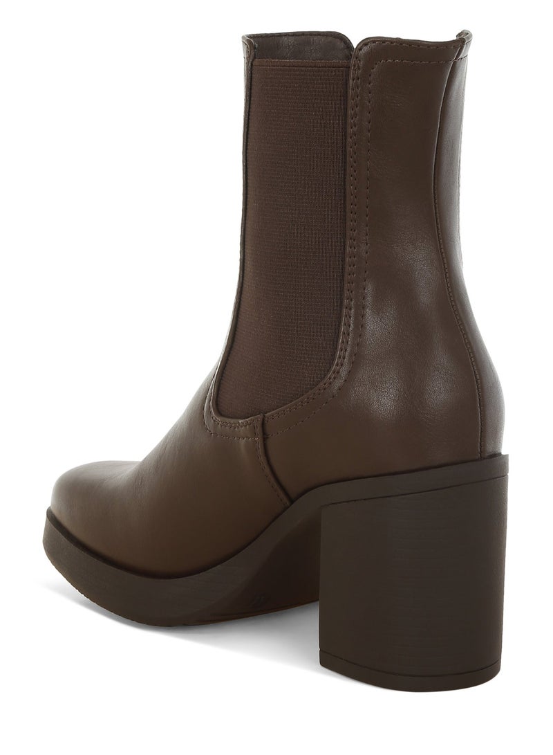 London Rag Women's Faux Leather Chelsea Boots In Brown - Image 3