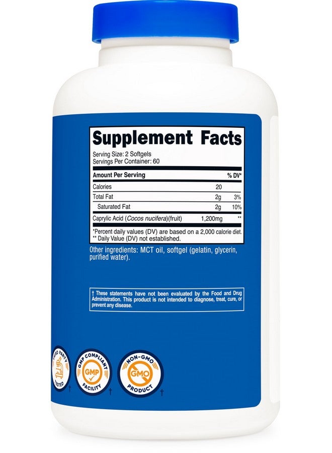 Nutricost حمض الكابريليك من نوتريكوست 1200 ملغ، 120 كبسولة لينة - Image 5