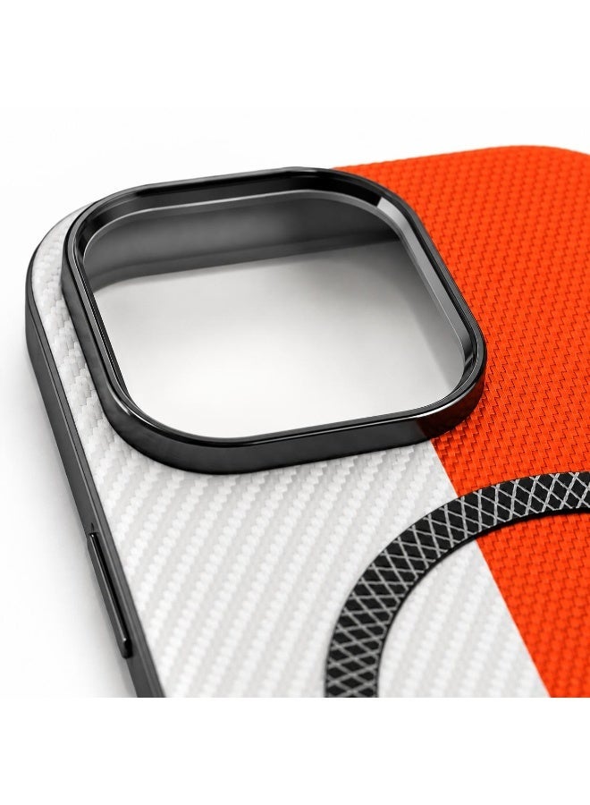 Cmax Luxury MagSafe Case with Metal Camera Protection for iPhone 16 Pro Max – orange - Image 2