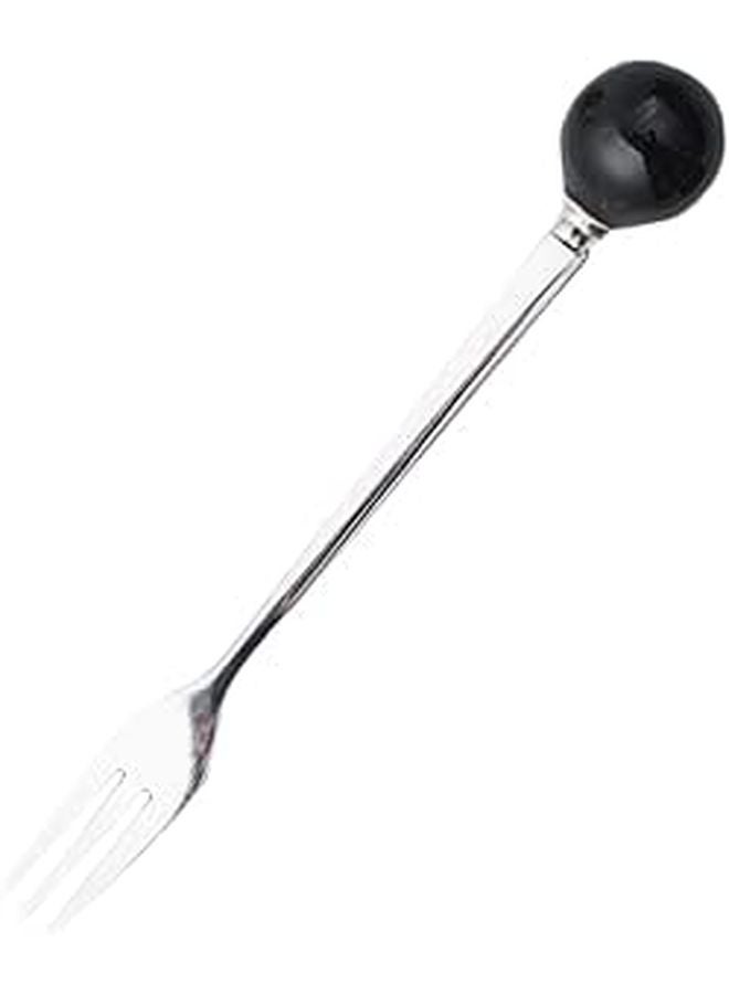 6Pcs Black Ceramic Handle Mini Stainless Steel Dessert Forks For Cake Coffee Ice Cream - Image 1