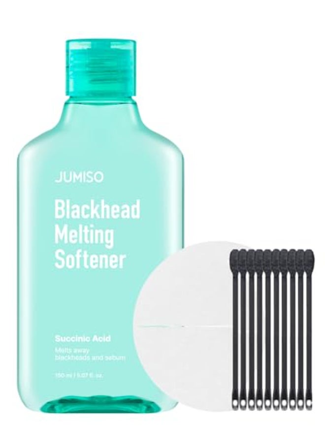JUMISO Blackhead Melting Softener Kit 150ml507 fl oz 40 Pads 10 Swabs Succinic Acid PHA Pore Solution Gently Dissolves Sebaceous Filaments Strawberry Nose No Pulling Strips - Image 1