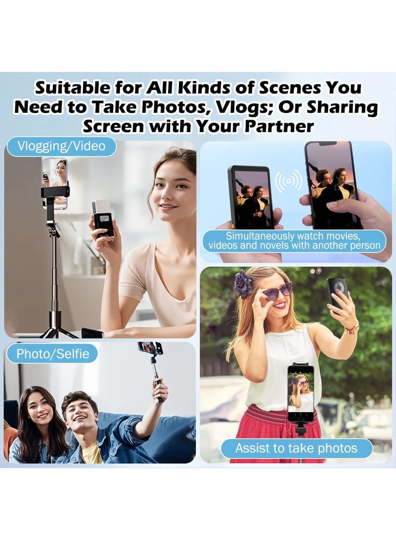 SYOSI Selfie Monitor Screen for i-Phone – Magnetic Mount Wireless Connection, Ideal for Selfie Vlog, Live Streaming, TikTok, YouTube, Compatible with iOS and Android (Black) - Image 5