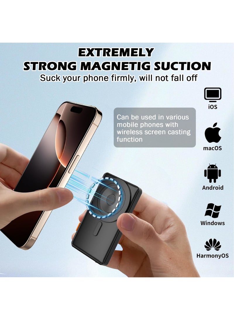 SYOSI Selfie Monitor Screen for i-Phone – Magnetic Mount Wireless Connection, Ideal for Selfie Vlog, Live Streaming, TikTok, YouTube, Compatible with iOS and Android (Black) - Image 4