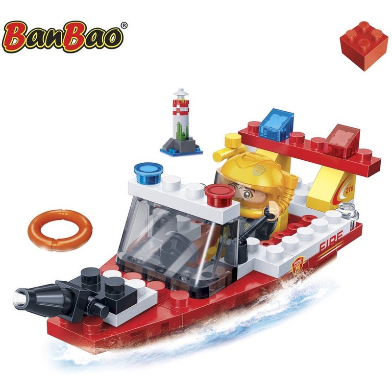 Banbao - Fire Brigade Fire Rescue Boat 62 Pieces - 7119 - Image 2