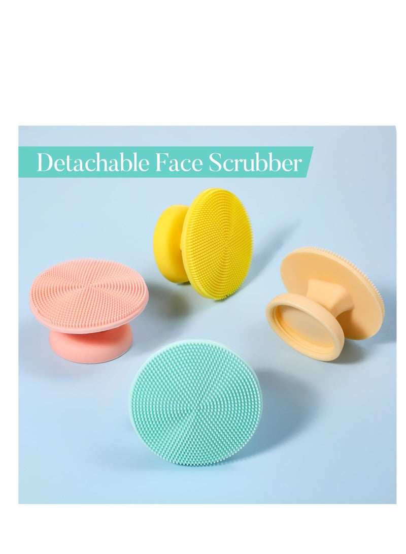 Travel Toiletry Bottles with Silicone Facial Exfoliator Cleansing Brush, 70ml TSA Approved Leak-Proof Squeeze Bottles for Deep Skin Cleaning (Light Orange) - Image 4