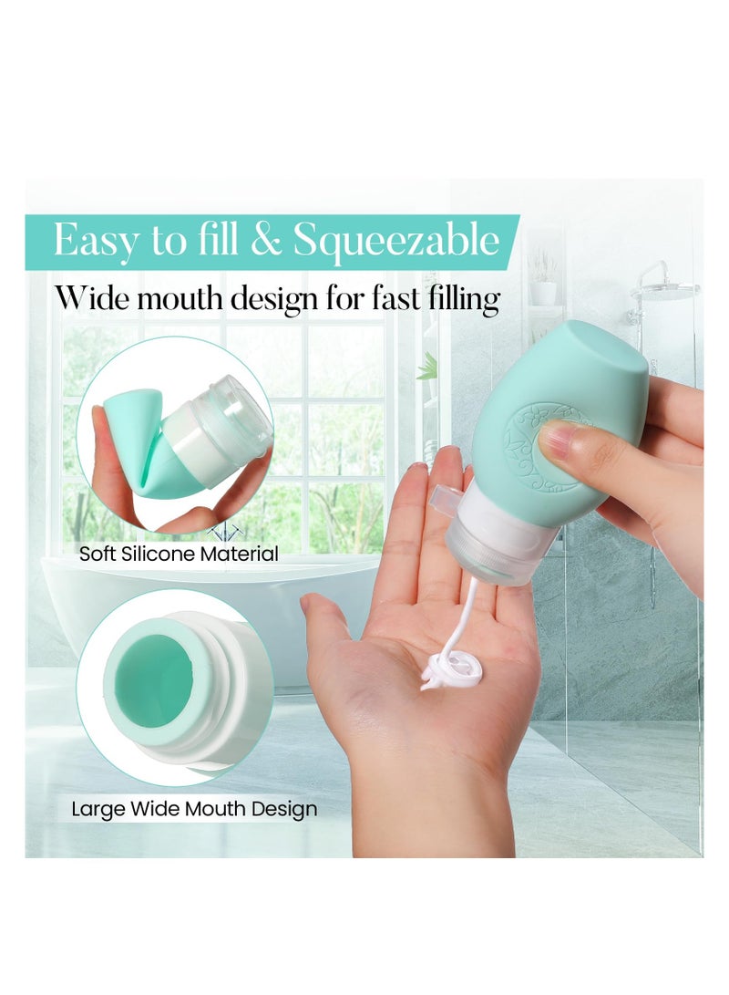 Travel Toiletry Bottles with Silicone Facial Exfoliator Cleansing Brush, 70ml TSA Approved Leak-Proof Squeeze Bottles for Deep Skin Cleaning (Light Orange) - Image 5