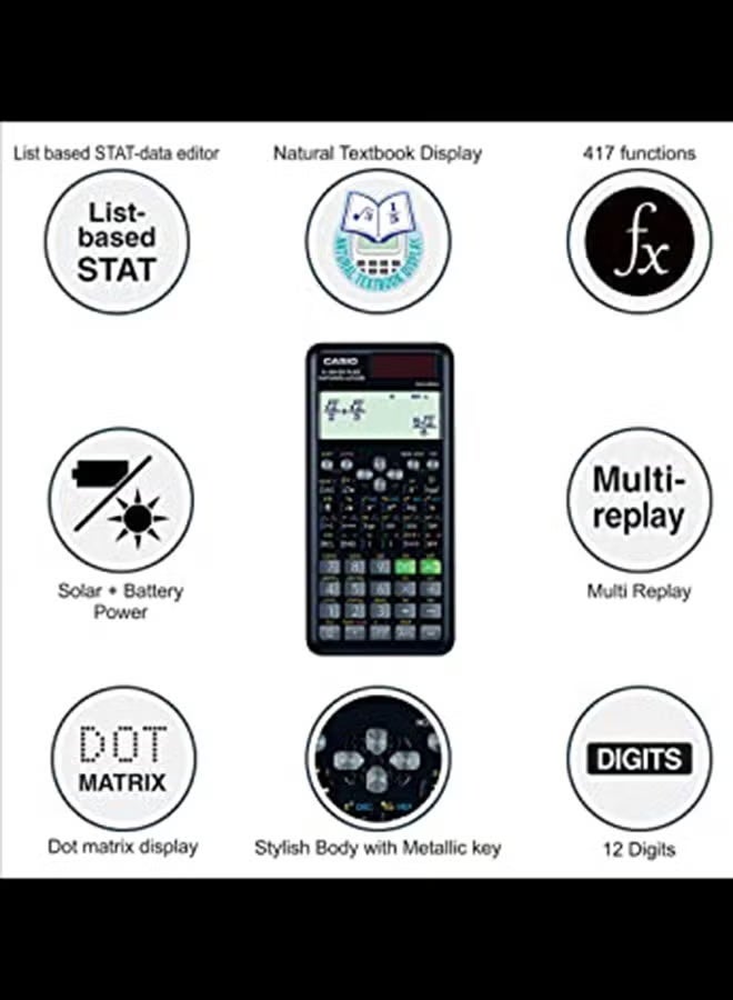 CASIO FX-991ESPLUS 2nd Edition Function Scientific Calculator Black Multicolour - Image 2
