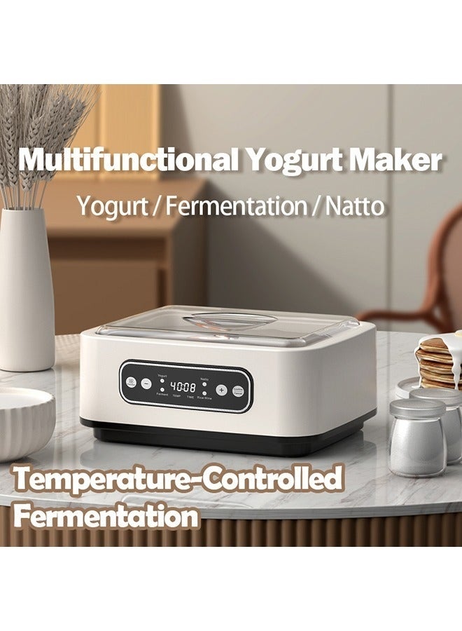 WALALLA 1.6L Large Capacity Probiotic Yogurt Maker Adjustable Constant Temperature Yogurt Maker Versatile Health Yogurt Maker with 9 Cups and 1 Stainless Steel Container - Image 2