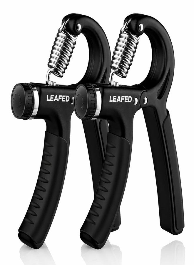 LEAFED High Quality Adjustable Hand Gripper Strengthener Pack of 2 for Men & Women - Forearm, Wrist & Finger Exerciser | Power Grip Trainer for Gym & Home Workout | Hand Strength Exercise Equipment (Black) - Image 1