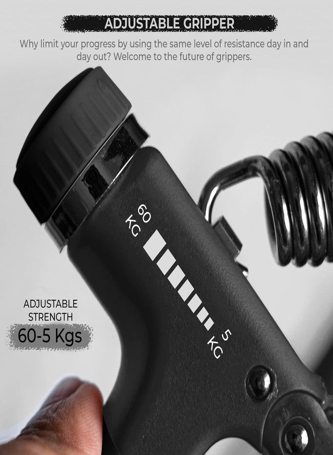 LEAFED High Quality Adjustable Hand Gripper Strengthener Pack of 2 for Men & Women - Forearm, Wrist & Finger Exerciser | Power Grip Trainer for Gym & Home Workout | Hand Strength Exercise Equipment (Black) - Image 2