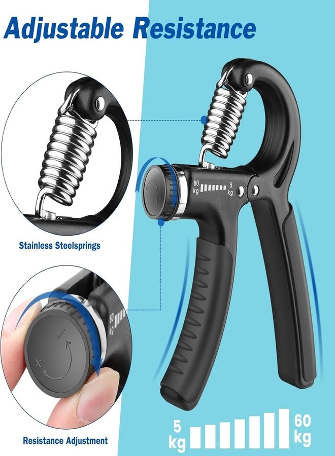 LEAFED High Quality Adjustable Hand Gripper Strengthener Pack of 2 for Men & Women - Forearm, Wrist & Finger Exerciser | Power Grip Trainer for Gym & Home Workout | Hand Strength Exercise Equipment (Black) - Image 5