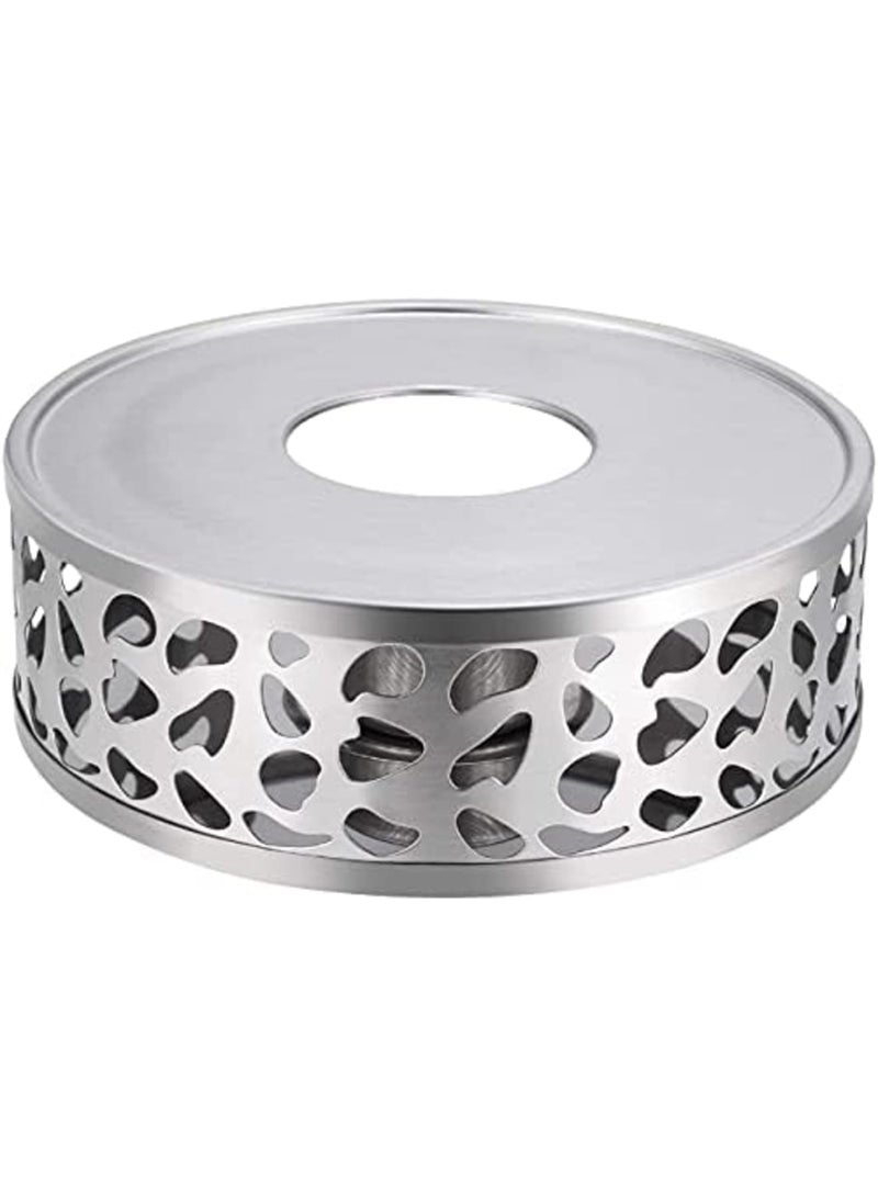 Luckam Teapot Warmer Stainless Steel Heater Coffee Warmer Base Dish Warmer with Tea Light Candle for Glass Teapot and Other heatproof Dish Warming use - Image 1