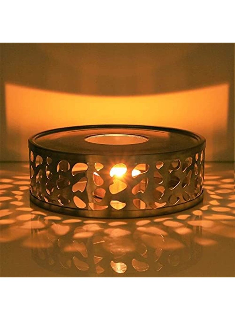 Luckam Teapot Warmer Stainless Steel Heater Coffee Warmer Base Dish Warmer with Tea Light Candle for Glass Teapot and Other heatproof Dish Warming use - Image 2