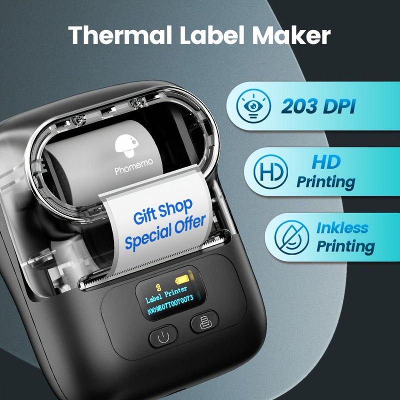 M110 Portable Thermal Bluetooth Printer White - Image 2