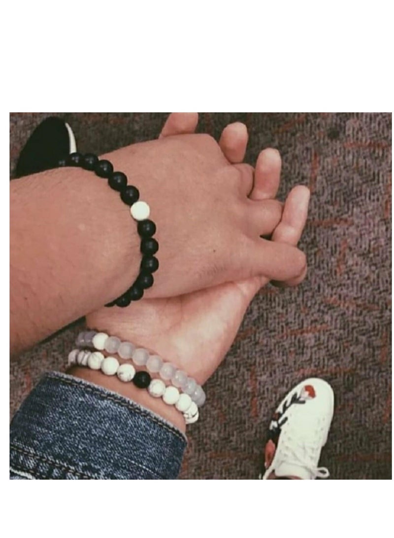 RA accessories Unisex Bracelets Made Of Stones, 3 Bracelets - Image 1