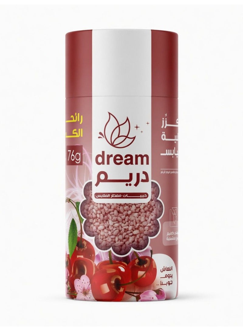 Scented fabric softener beads with a cherry fragrance, suitable for all types of fabrics, 176g