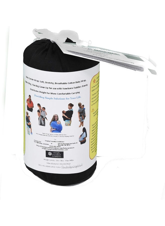 Simply Essential Solutions حمالة الأطفال: قماش قطن ناعم، مرن، وقابل للتنفس، حمالة أطفال، غطاء للرضاعة للاستخدام مع حديثي الولادة حتى toddlers: توزيع الوزن بشكل متساوٍ لراحة أكبر في الحمل - Image 2