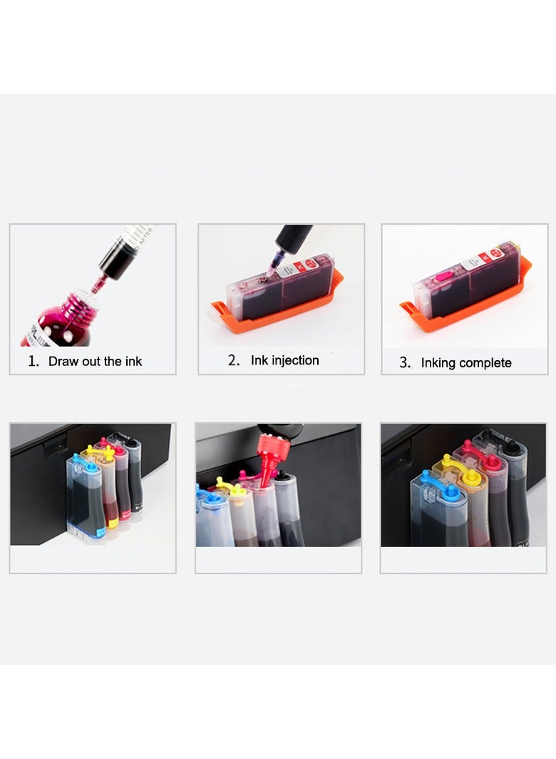 Ink GI-490 Compatible with Printer for PIXMA G3400, G2400, G3340 G1400, G4400, G4410, G3410, G2410, G1410, G3411, G2411, G1411, G4411(4-Pack Black Cyan Magenta Yellow)  - Image 4