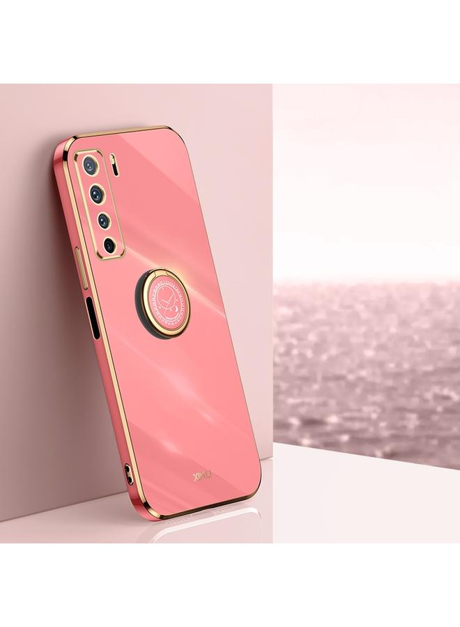 The Bros Case For Huawei nova 7 SE Straight Edge 6D Electroplate TPU Phone Case with Ring Holder